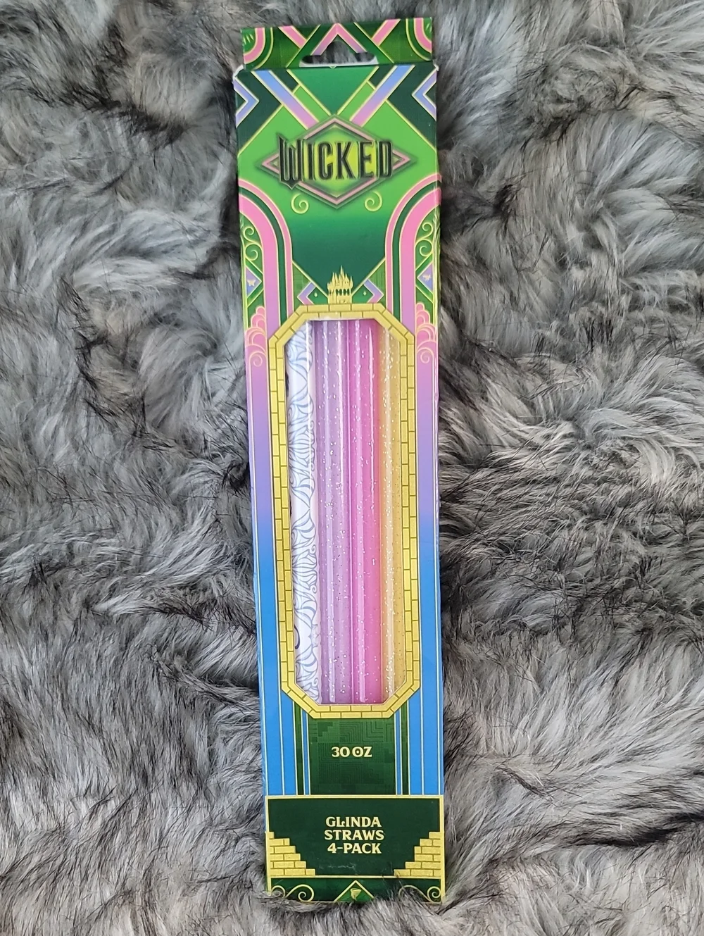 Glinda Sparkle Straws 4-Pack - Pink